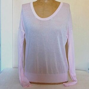 CAbi Lite Pink Semi Sheer Top